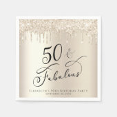 Serviette En Papier 50 Fabuleuse Parties scintillant Champagne Gold Pe (Devant)