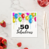 Serviette En Papier 50 & Fabuleux Anniversaire Célébration Cocktail Na (En situation)