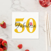 Serviette En Papier 50 & Fabuleux Anniversaire espagnol (En situation)