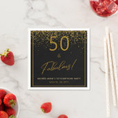 Serviette En Papier 50 Fabuleux Anniversaire Gold Parties scintillant  (En situation)