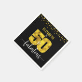 Serviette En Papier 50 fabuleux anniversaire noir parties scintillant  (Coin)