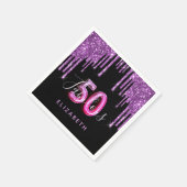 Serviette En Papier 50 Fabuleux anniversaire noir violet parties scint (Coin)