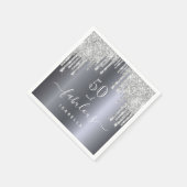 Serviette En Papier 50 fabuleux anniversaire parties scintillant argen (Coin)