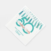 Serviette En Papier 50 Fabuleux anniversaire Rose Turquoise Gold Soiré (Coin)