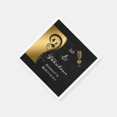 Serviette En Papier 50 & Fabuleux Black Gold Anniversaire Cocktail (Coin)