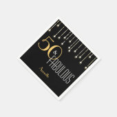 Serviette En Papier 50 & Fabuleux Black Gold Lumières Glamour Élégant (Coin)