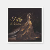 Serviette En Papier 50 Fabuleux Black Gold Parties scintillant Sparkle (Devant)