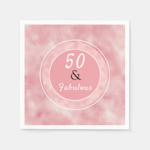 Serviette En Papier 50 & Fabuleux Blush Pink Elegant Typographie
