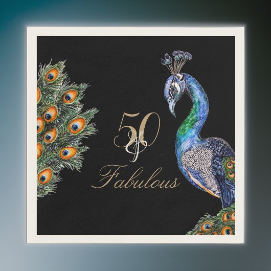 Serviette En Papier 50 & Fabuleux Elegant Aquarelle Peacock Anniversai