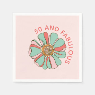 Serviette En Papier 50 & Fabuleux Pink Retro Floral