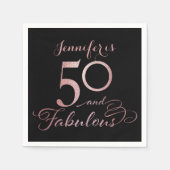 Serviette En Papier 50 Fabuleux Rose Gold fête d'anniversaire (Devant)