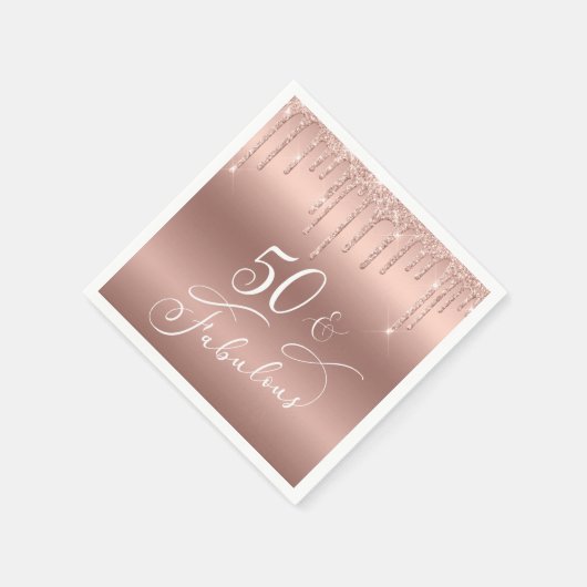 Serviette En Papier 50 Fabuleux Rose Gold Parties scintillant fête d'a (Coin)