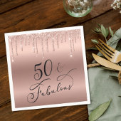 Serviette En Papier 50 Fabuleux Rose Parties scintillant Gold fête d'a