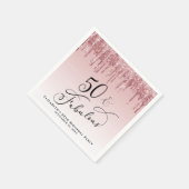 Serviette En Papier 50 Fabuleux Rose Parties scintillant Gold rose fêt (Coin)