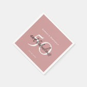 Serviette En Papier 50 & Fabulous Birthday Modern Dusty Pink Girly (Coin)