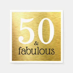 Serviette En Papier 50 & Fabulous Faux Gold Foil 50e fête d'anniversai