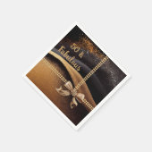 Serviette En Papier 50 & Fabulous Photo Gold Black Bow 50th (Coin)