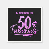 Serviette En Papier 50 & Fabulous Purple Parties scintillant 50e anniv (Devant)