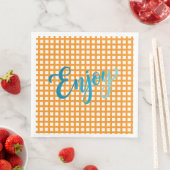 Serviette En Papier 50 Paper Napkins - Nautical Checkered Pattern (En situation)