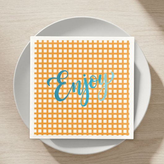 Serviette En Papier 50 Paper Napkins - Nautical Checkered Pattern