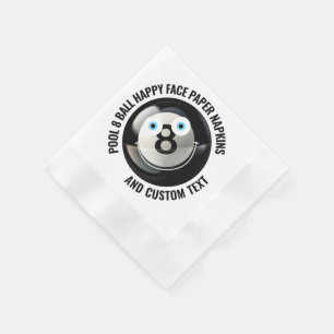 Serviette En Papier 50 x Piscine personnalisée 8 Ball Party BLUE EYES