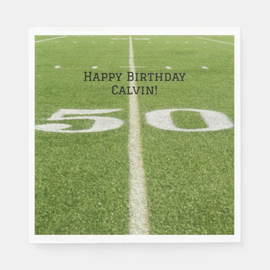 Serviette En Papier 50 Yard Line Football de terrain fête d'anniversai (Devant)