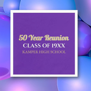 Serviette En Papier 50e Amusement de Réunion ! Réunion personnalisée