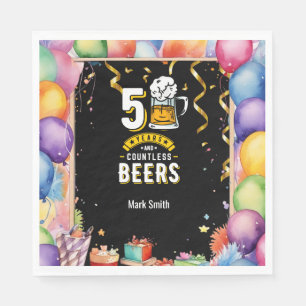 Serviette En Papier 50e anniversaire 50 ans et innombrables bières