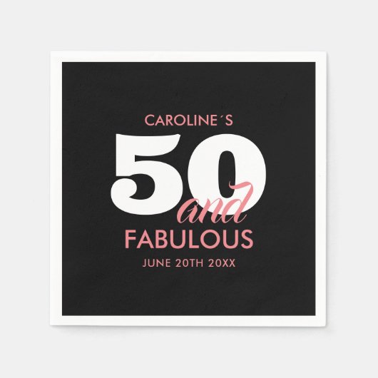 Serviette En Papier 50e anniversaire 50 et fabuleux (Devant)