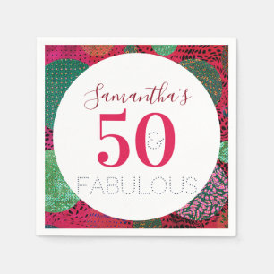 Serviette En Papier 50e anniversaire 50 et Fabulous Parti unique