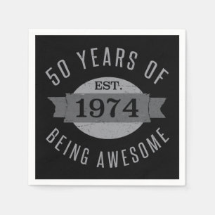 Serviette En Papier 50e anniversaire Awesome 1974
