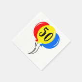 Serviette En Papier 50e anniversaire Ballons colorés (Coin)