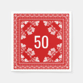 Serviette En Papier 50e anniversaire Bandana rouge (Devant)