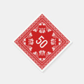 Serviette En Papier 50e anniversaire Bandana rouge (Coin)