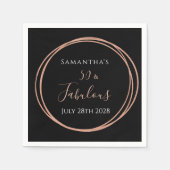 Serviette En Papier 50e anniversaire Black Rose Gold fête d'anniversai (Devant)