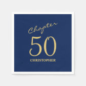 Serviette En Papier 50e anniversaire Blue Gold Chapitre 50 (Devant)