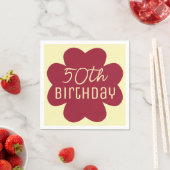 Serviette En Papier 50e anniversaire Bourgogne en fleurs (En situation)