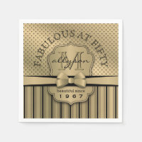 50e anniversaire Champagne Gold Polka Dot Stripes