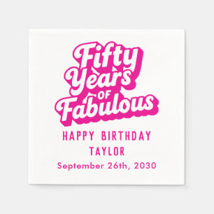 Serviette En Papier 50e Anniversaire Cinquante Ans de Rose Fantastique