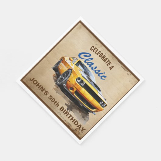 Serviette En Papier 50e Anniversaire Classic Muscle Car (Coin)