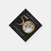 Serviette En Papier 50e Anniversaire Classy Black Gold Calligraphy Nap (Coin)