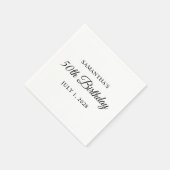 Serviette En Papier 50e anniversaire dans un élégant script (Coin)
