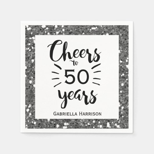 Serviette En Papier 50e anniversaire d'argent (Devant)