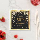 Serviette En Papier 50e anniversaire de fête diamants en or noir (En situation)
