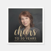 Serviette En Papier 50e anniversaire de fête Photo Cheers (Devant)