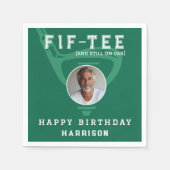 Serviette En Papier 50e anniversaire de fête Photo Modern Golf Green (Devant)