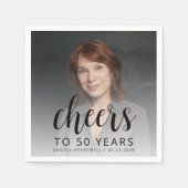 Serviette En Papier 50e anniversaire de la fête Photo Black Script Che (Devant)