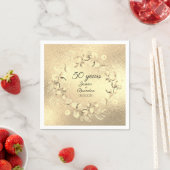 Serviette En Papier 50e anniversaire de l'Eucalyptus Mariage d'or (En situation)