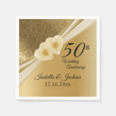Serviette En Papier 50e anniversaire de l'Mariage d'or (Devant)