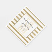 Serviette En Papier 50e anniversaire de Mariage Classic Golden Stripe (Coin)
